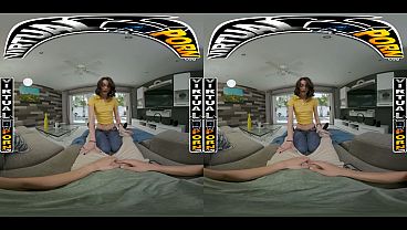 VIRTUAL PORN - Seductive Finds Her Step Father Watching Porn And Makes Desire Impossible To Resist