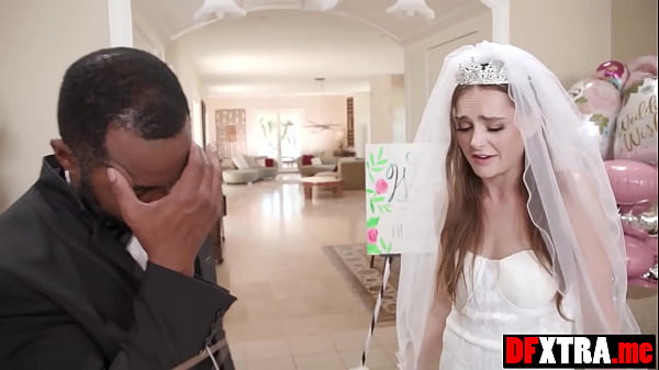 Petite bride Aften Opal group fucked by five big black cocks before wedding