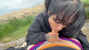 Public creampie with gattouz0 - I got on my knees, sucked him off, he bent me over the rocks and finished inside me — Yasmina Khan