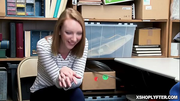 Busted shoplyfter Katy Kiss cock feed in her mouth by the LP Officer!