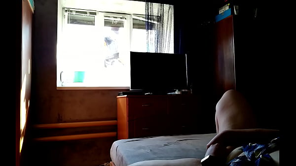 Milf fucks herself for window cleaner