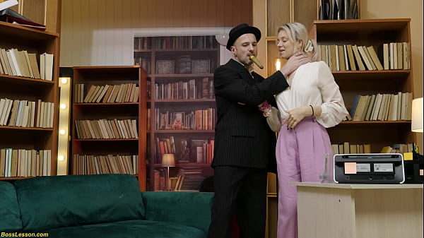 skinny secretary gets all tight holes stretched