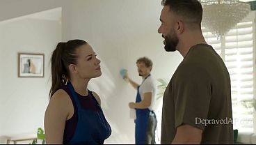 Wife Silences The Fight By Taking Client Missionary Right In Front Of Him