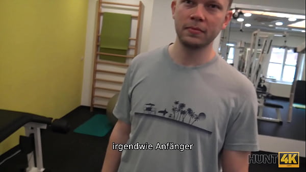 HUNT4K. Nice girl instead of working out has sex in the gym with a rich hunter
