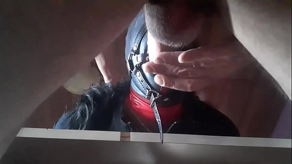 MILF mouth-fucked with ring gag