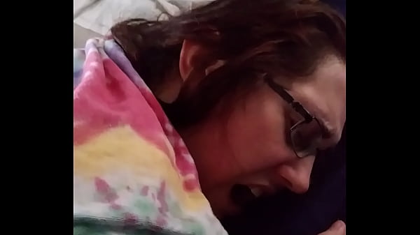 Husband fingers tight pussy and ass of nerdy brunette wife
