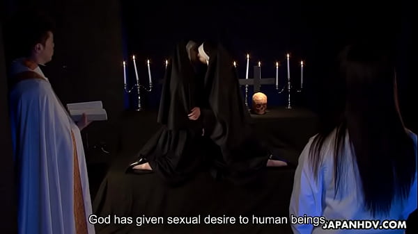 Two nuns scissor fucking each other's pussies