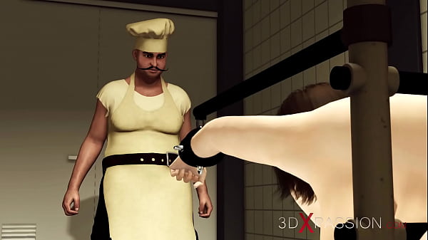 Download Video - Crazy sex in the prison&period; A sexy brunette with many boobs gets fucked hard by a butcher