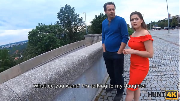 HUNT4K. Woman in red has sex not with her husband but the unknown man
