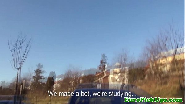 Pulled fucked euro slut jizzed on booty