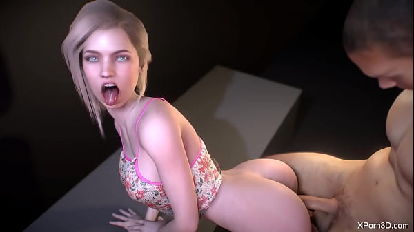 3D blonde teen anal fucking