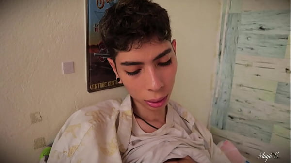 Jerking my big latino cock with oil until I cum a nice thick load