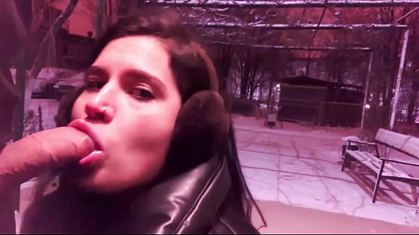 Sucking a stranger's cock outdoors