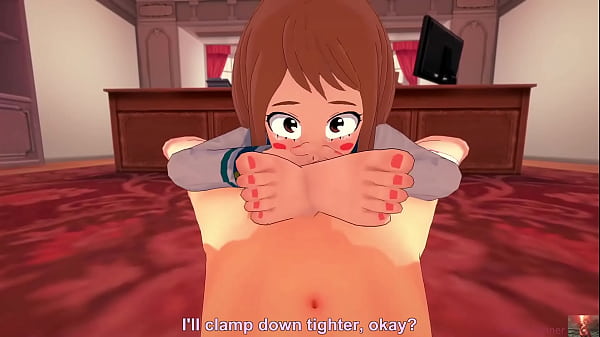 Boss gets caught by Uraraka Ochako and gets hard serviced in Koikatsu office roleplay