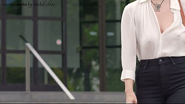 submissive business woman - exposed in public