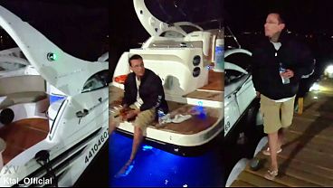 We fuck in a boat in the middle of nature