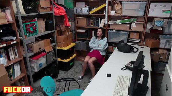Hot teen prefer to fuck the security guard than going to jail and have problems with the law