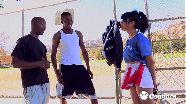 Horny Young Cheerleader May Lee Has Her Pussy Pounded By Two Black Men