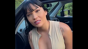 Hot influencer having sex with a police officer at a roadblock to avoid a alyzer test.