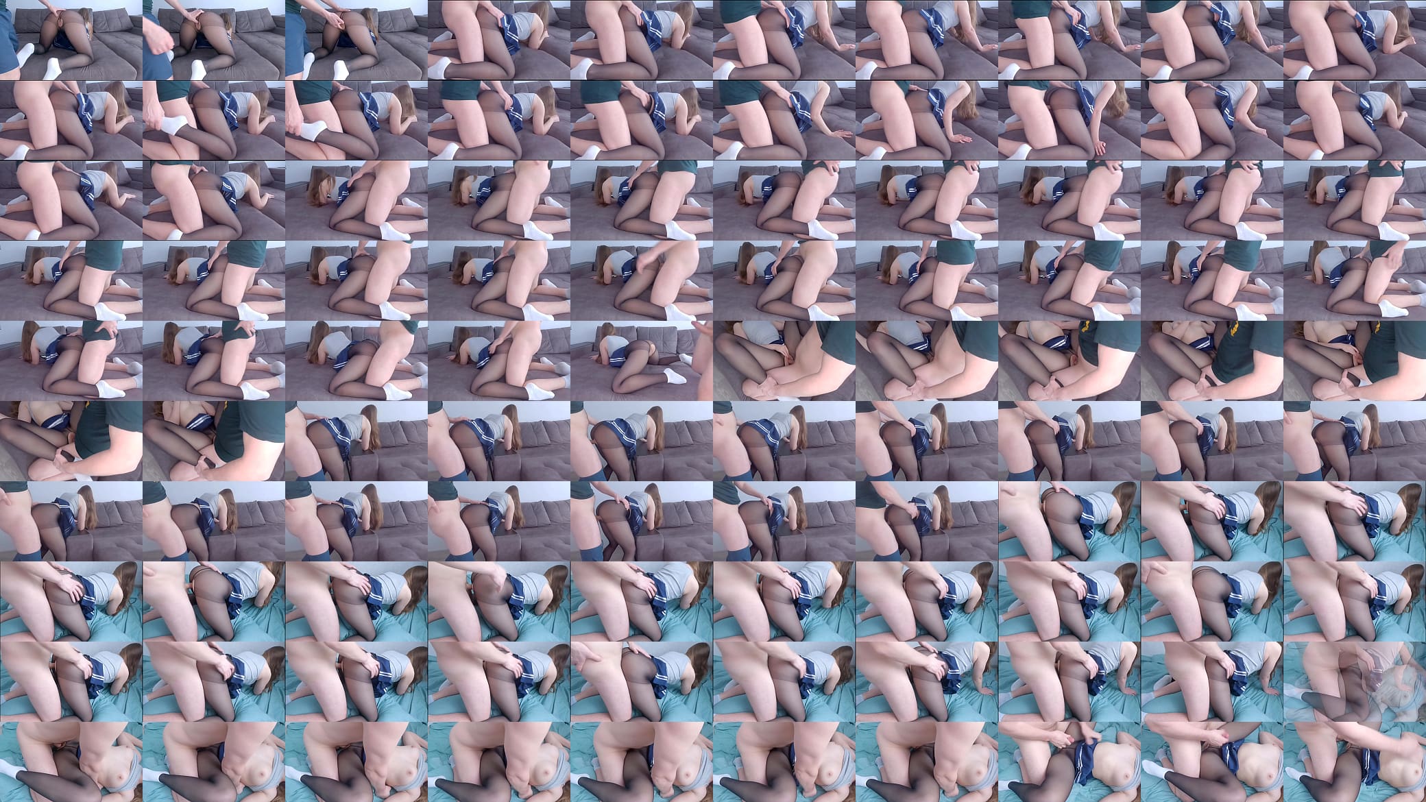 Passionate fucking of tight hole of cute neighbor in pantyhose and white socks 预览图