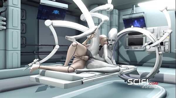 Scifi-Dreams.com Alien. Android Femelle Sci-Fi Baise Un Alien Dans La Salle De Chirurgie De La Station Spatiale
