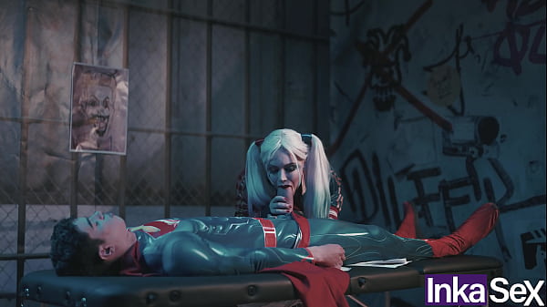 Superman destroys Harley Quinn's anus and gives her an anal creampie.