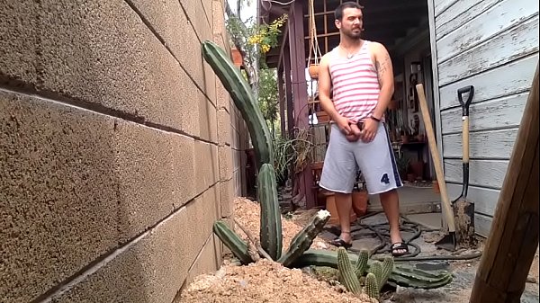 Download Video - Nudist jerking off in the patio