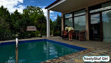 A Routine Pool Cleaning Turned Into Fun With an Asian MILF