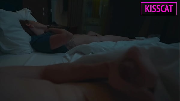 Step mom fucks with step son till twice cum in shared hotel room with one bed