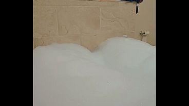 Solo Male Taking a Mega Bubble Bath