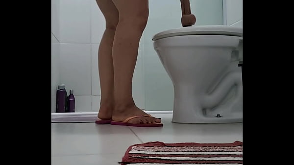 The fire in her pussy was so big that she sat on the dildo