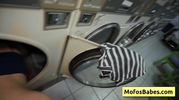 Busty horny teen fucked hard from behind in a public laundromat - Nikki Mars, Jason Legend