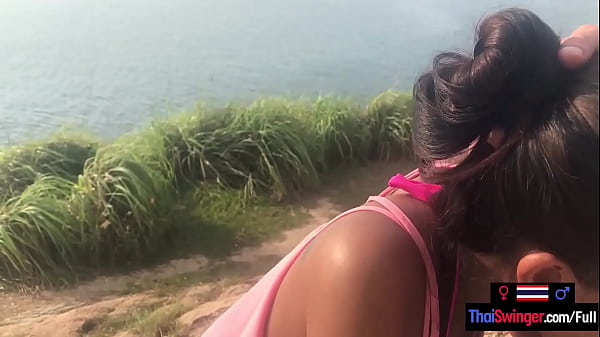 Public blowjob from Thai teen girlfriend who finished it off at home