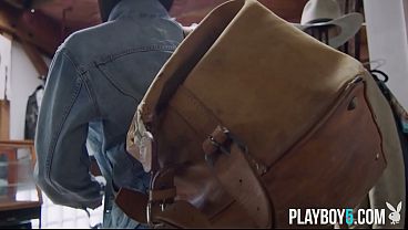 Curvy black MILF babe Harley Dean gets fully naked for Playboy