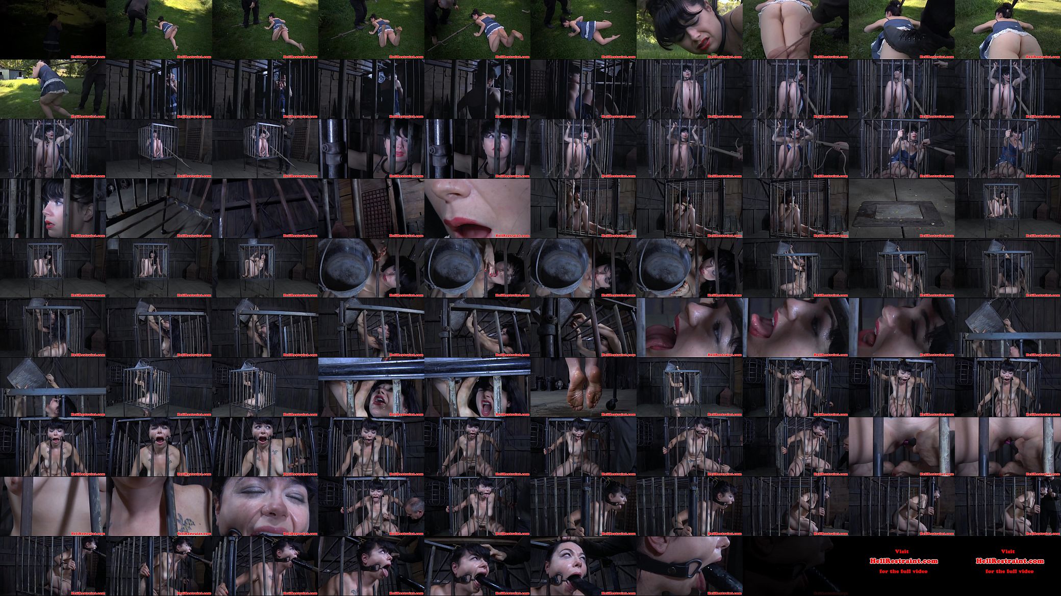 Bonded caged sub throated in gagged mouth 预览图