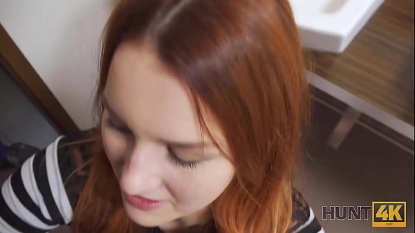 Download Video - HUNT4K&period; Belle with red hair fucked by stranger in toilet in front of BF