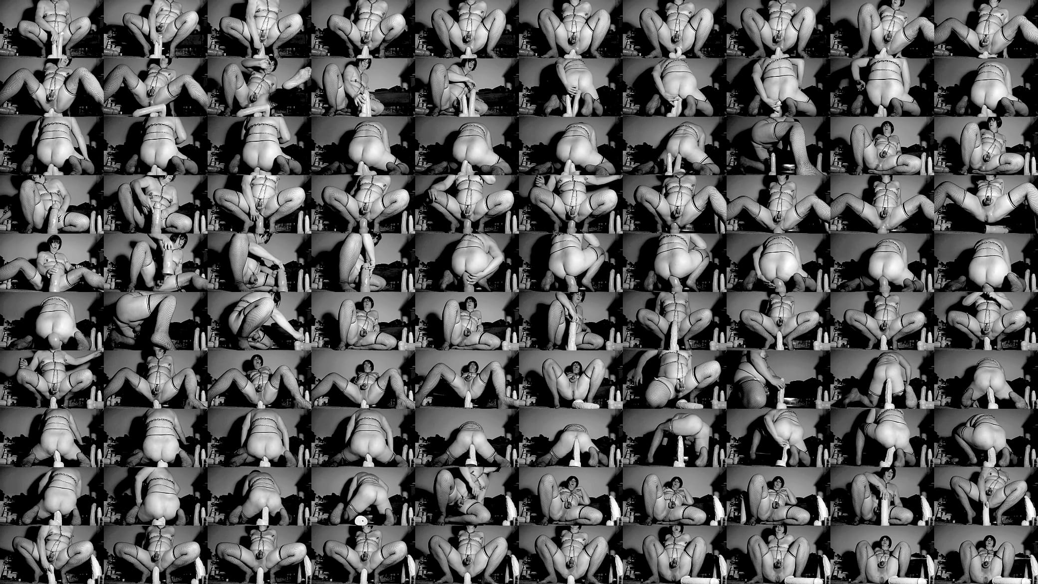 CD sissy anal in chastity Pt1 B&amp;W-old clip 预览图