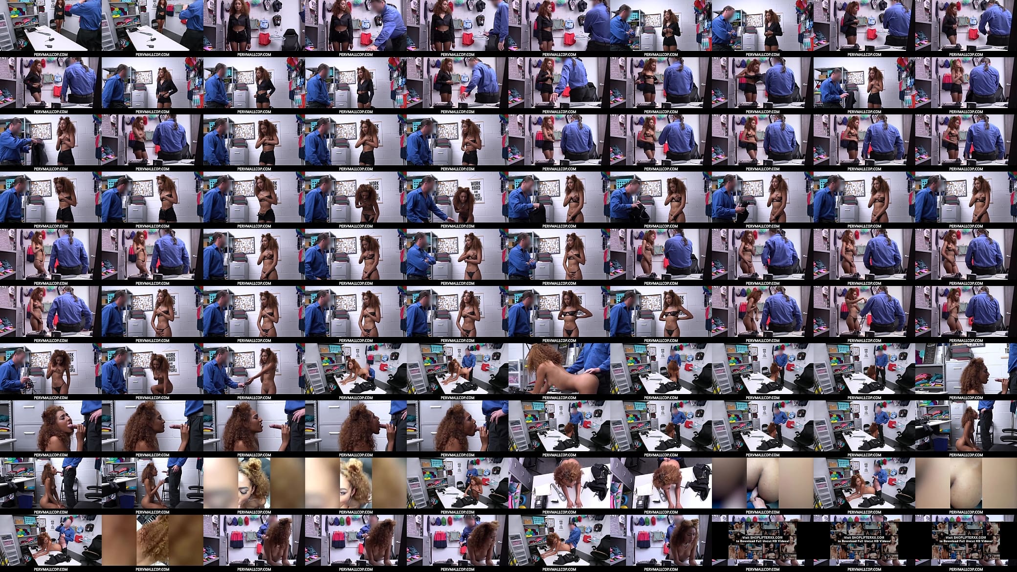 PervMallCop - Old Security Guard Fucking HOT Ebony Teen Thief In His Office - Brixley Benz 预览图