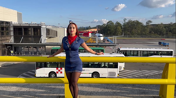 Download Video - COLOMBIAN AIR HOSTESS sucks dick in the AIRPORT and then gets FUCKED&excl; PUBLIC SEX -Abella olsen