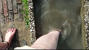 Washing feet on the beach of Horumersiel