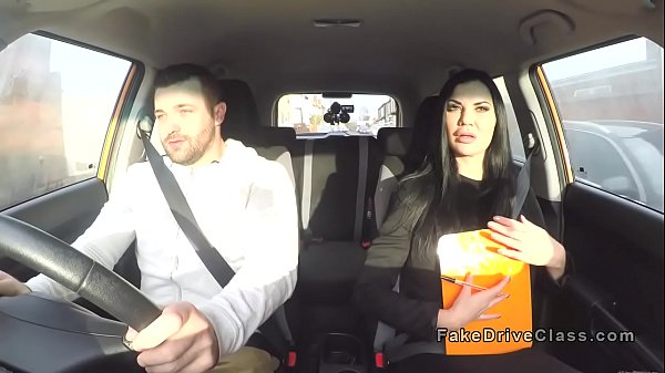 Big guy bangs busty driving examiner