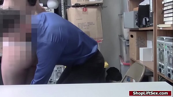 Sexy shoplifter fucks security officer
