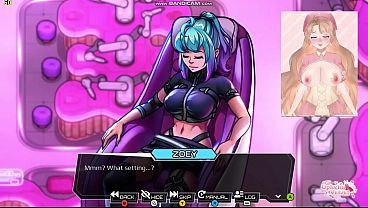 Hentai Game Fucks Succubus Nurse VTuber Cumming to Third Crisis Neon Nights Lesbian Massage Chair Public Masturbation