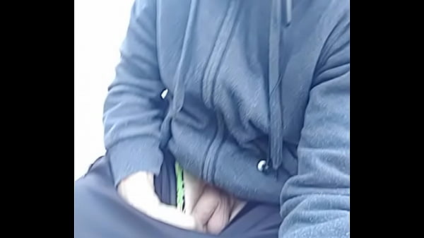playing with my big dick in public