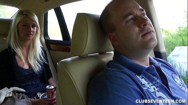 Hot blonde teen gives BJ for a ride home