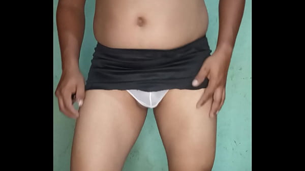 Excited in a white thong