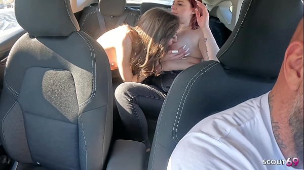 German Skinny and Curvy best Friends seduce the old Taxi Driver to FFM 3Some Fuck at Holiday Trip
