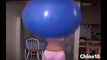 hot teen chloe gets naked on stability ball then fingers herself 