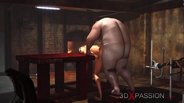 Download Video - Super hardcore in a basement&period; Fat man fucks hard a sexy blonde slave