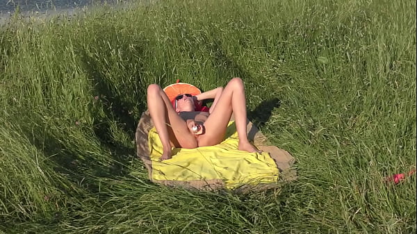 Anal dildo in the field